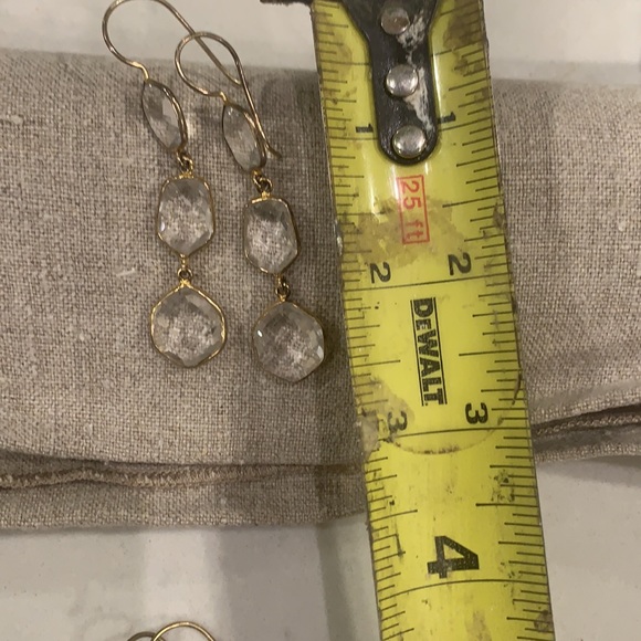 Triple Drop Crystal Earrings - Picture 3 of 4